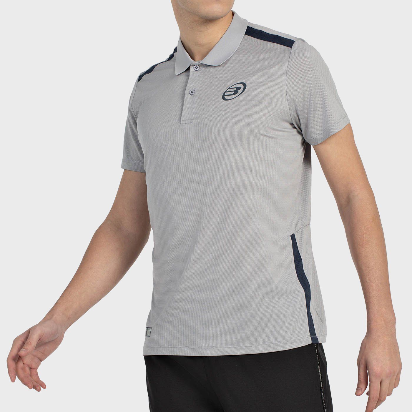 tienda de padel Madrid, tienda de padel online, tienda de padel españa, tienda de padel en linea, POLO BULLPADEL BALTO GRIS MEDI