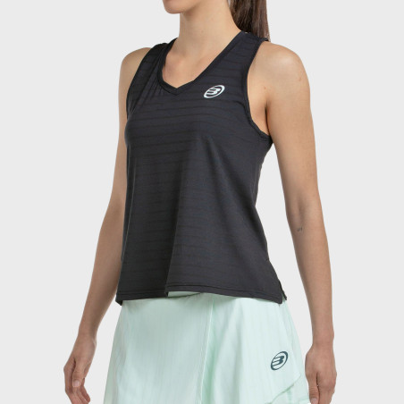 T-SHIRT BULLPADEL ADIES BLACK TWO-TONE FABRIC