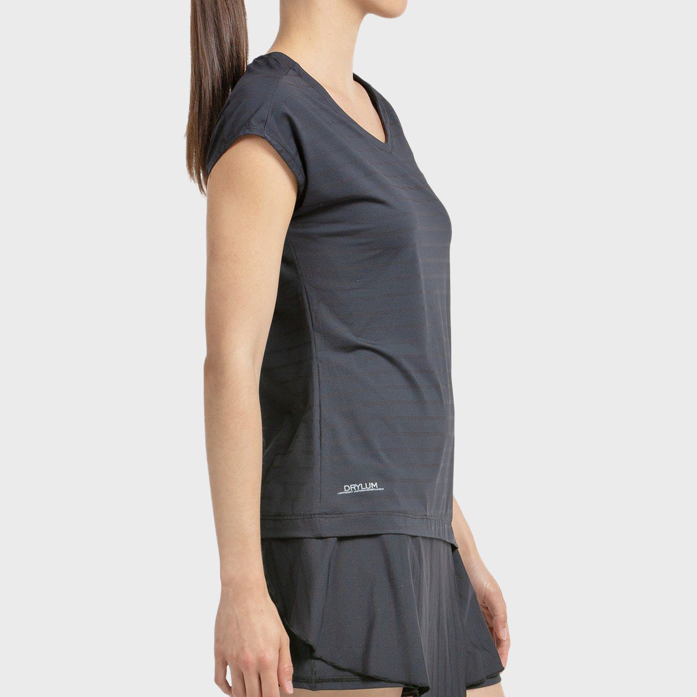 T-SHIRT  BULLPADEL ADOROS BLACK TWO-TONE FABRIC