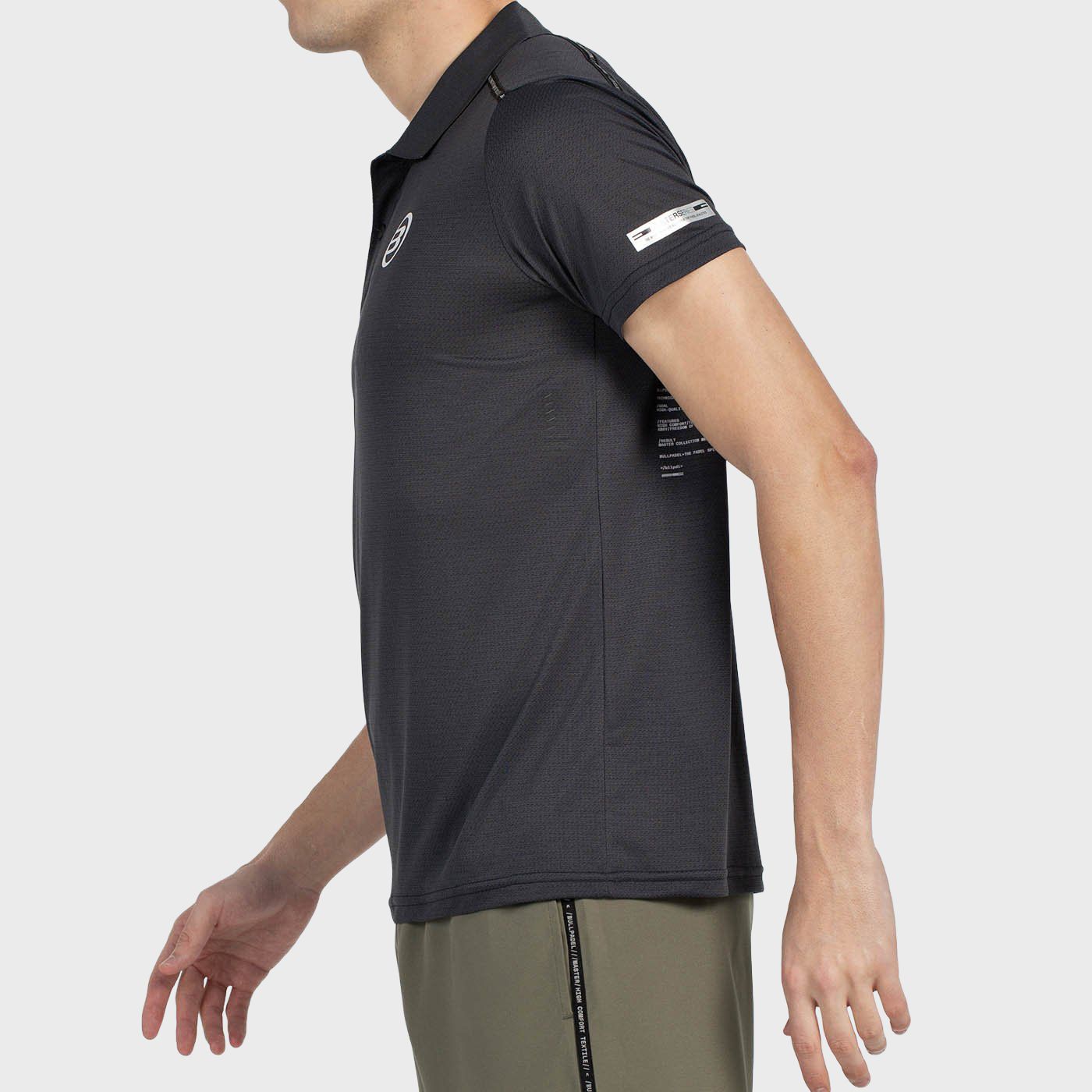 tienda de padel Madrid, tienda de padel online, tienda de padel españa, tienda de padel en linea, POLO BULLPADEL MIRAC NEGRO