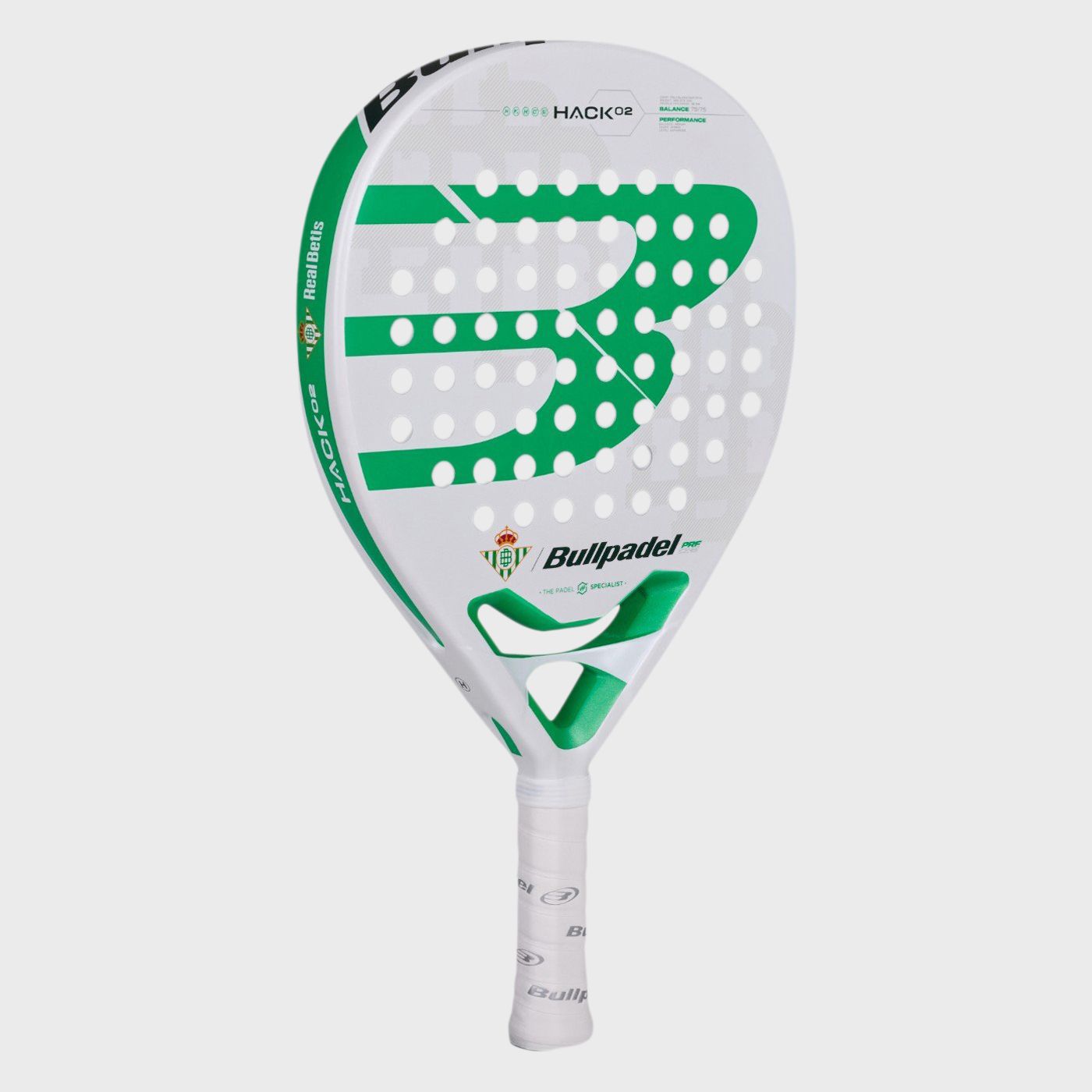 tienda de padel Madrid, tienda de padel online, tienda de padel españa, tienda de padel en linea, PALA BULLPADEL HACK 02 BETIS