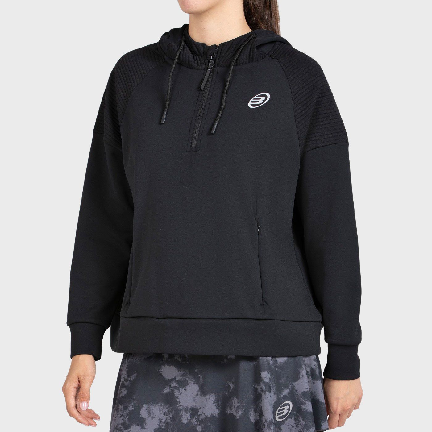tienda de padel Madrid, tienda de padel online, tienda de padel españa, tienda de padel en linea, SUDADERA BULLPADEL BATEO NEGRO