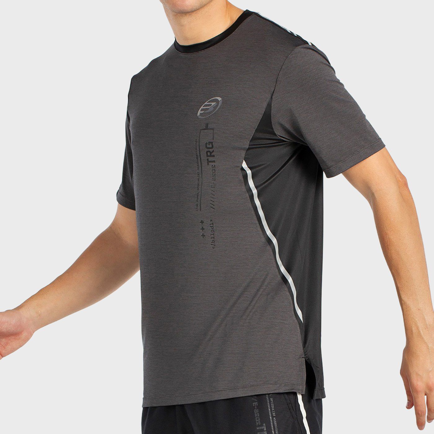 BULLPADEL BECERRE BLACK T-SHIRT TWO-TONE FABRIC